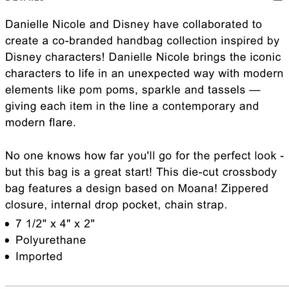 DISNEY Danielle Nicole MOANA Die-Cut Crossbody Bag - Picture 5 of 6